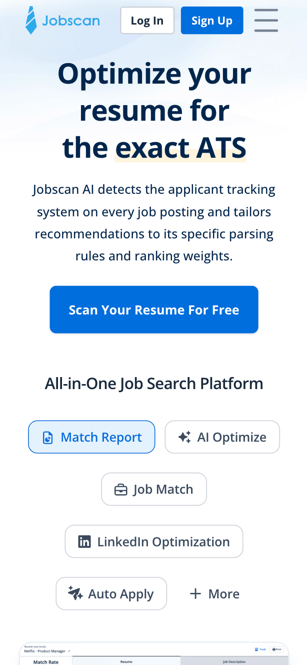 Jobscan Mobile Interface